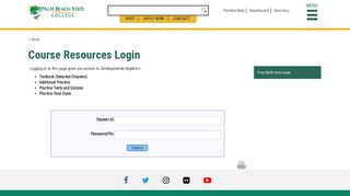 Course Resources Login - Palm Beach State College