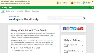 Using a Palm Pre with Your Email | Workspace Email - GoDaddy Help ...