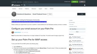 Configure your email account on your Palm Pre - Email Products ...