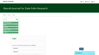 Basrah Journal For Date Palm Research - Login