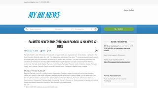 Palmetto Health Employee: Your Payroll & HR News is here | My HR ...
