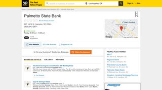 Palmetto State Bank 601 1st St W, Hampton, SC 29924 - YP.com