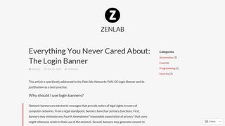 Everything You Never Cared About: The Login Banner – ZENLAB