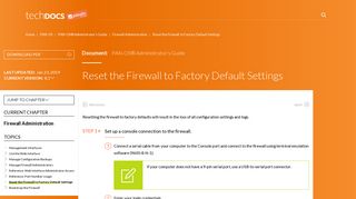Reset the Firewall to Factory Default Settings - Palo Alto Networks