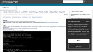 Palo Alto Networks Knowledgebase: How to perform a factory reset on ...