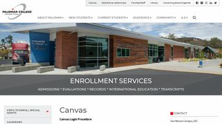 Canvas – Enrollment Services - Palomar College