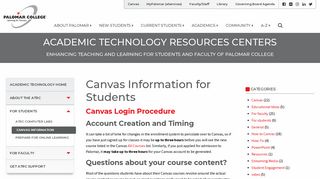Canvas Information for Students - Academic ... - Palomar College