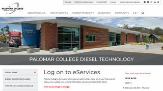 Log on to eServices – Palomar College Diesel Technology
