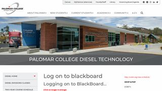 Log on to blackboard – Palomar College Diesel Technology