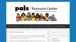 PALS Teacher Support – PalsResources