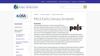 PALS Early Literacy Screener | Wisconsin Department of Public ...