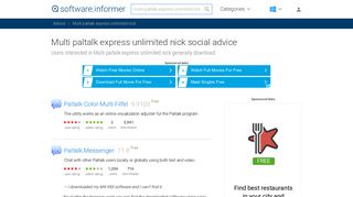 Multi Paltalk Express Unlimited Nick - free download suggestions