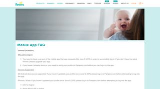 Mobile App FAQ - Pampers