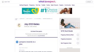 pampers rewards is a joke - July 2015 Babies | Forums | What to Expect