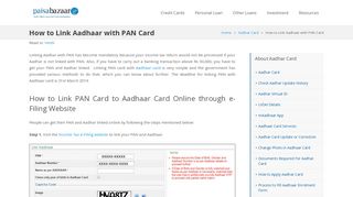How to Link Aadhaar Card with PAN Card Online or Using SMS
