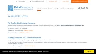 Available Jobs - Pan Research