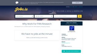 PAN Research Careers, PAN Research Jobs in Ireland jobs.ie