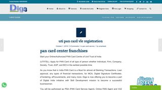 uti pan card vle registration - Dige