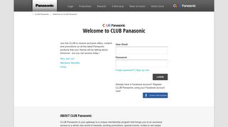Login | CLUB Panasonic