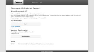 Panasonic ID Customer Support