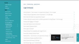 Login & Browser - Panaya Success Center