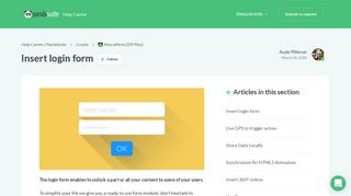 Insert login form – Help Center | PandaSuite