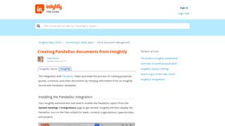 Creating PandaDoc documents from Insightly – Insightly Help Center