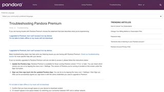 Troubleshooting Pandora Premium - Pandora Help