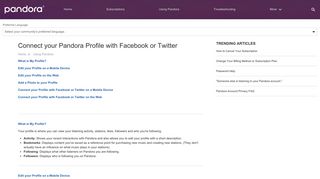 What is My Profile? - Pandora Help
