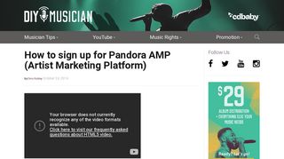 How to sign up for Pandora AMP: Pandora's analytics tool - DIY Musician