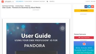 User Guide - Pandora for Business by Mood Media - studylib.net