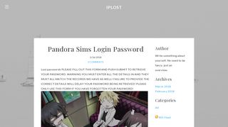 Pandora Sims Login Password - iplost