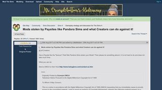 Mod The Sims - Mods stolen by Paysites like Pandora Sims and what ...