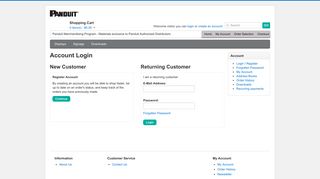 Account Login - Panduit | Merchandising & Distributor Displays