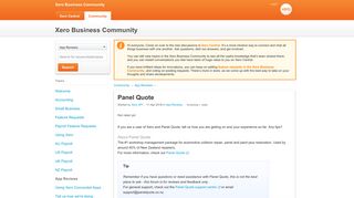 Xero Community - Panel Quote
