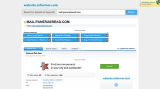 mail.panerabread.com at WI. Outlook Web App - Website Informer