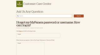 I forgot my MyPanera password or username. How can I log in?