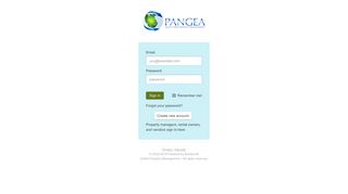 Pangea Realty & Property Management - Sign in