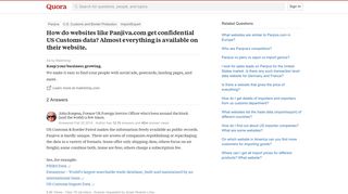 How do websites like Panjiva.com get confidential US Customs data ...