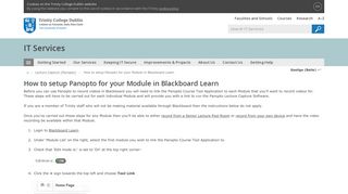 How to setup Panopto for your Module in Blackboard Learn - IT ...