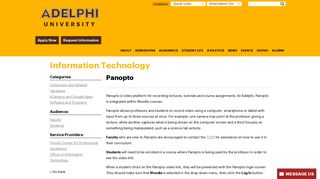Panopto Video | Adelphi University - Adelphi University IT Department