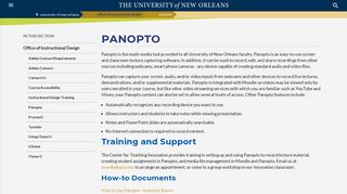 Panopto | The University of New Orleans
