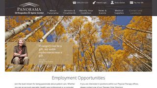Employment Opportunities - Panorama Orthopedics