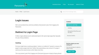Login Issues – Project Panorama Documentation