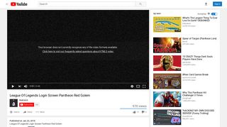 League Of Legends Login Screen Pantheon Red Golem - YouTube