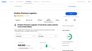 Panther Premium Logistics Truck Driver Salaries in the United States ...