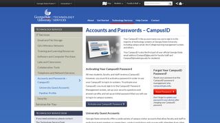 GSU Technology | Accounts and Passwords