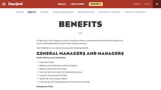 Benefits - Papa Gino's Pizzeria