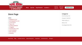 Store Page - Your Papa John's