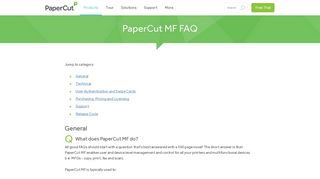 PaperCut MF FAQ